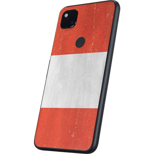 Peru Flag Distressed Google Pixel 4a Skin
